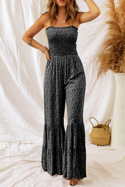 Floral Spaghetti Strap Wide Leg Jumpsuit