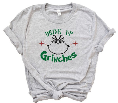 Grinch Face Drink Up Grinches Boutique Tee