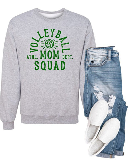 Green Print Mom Squad Volleyball Ath Department