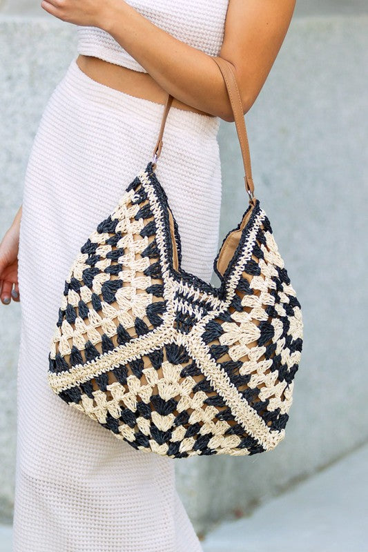 Woven Straw Shoulder Bag