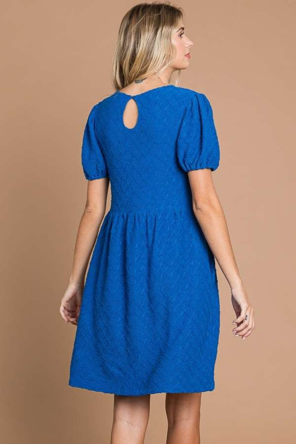 Culture Code Texture Round Neck Short Sleeve Dress with Pockets