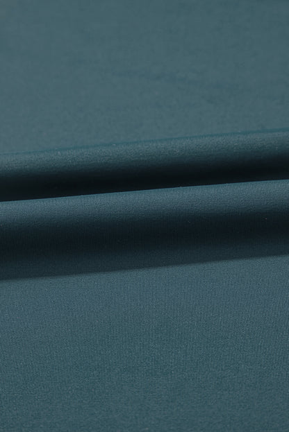 Sea Green Solid Pocketed Crossover High Waist Swim Skort