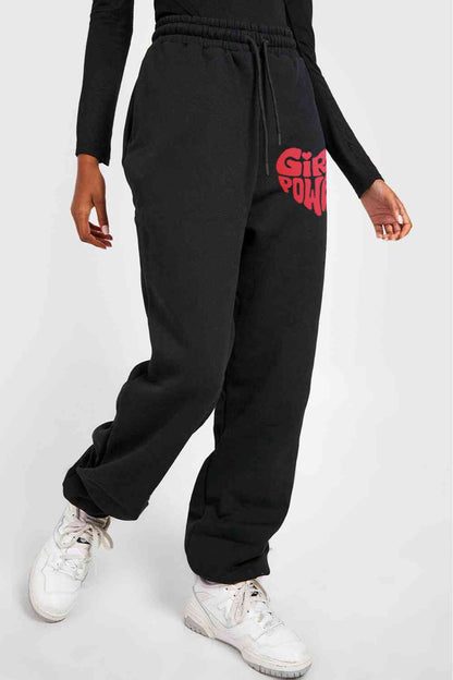 Simply Love Full Size GIRL POWER Graphic Sweatpants