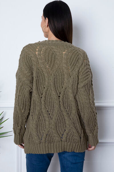 Round Neck Dropped Shoulder Sweater