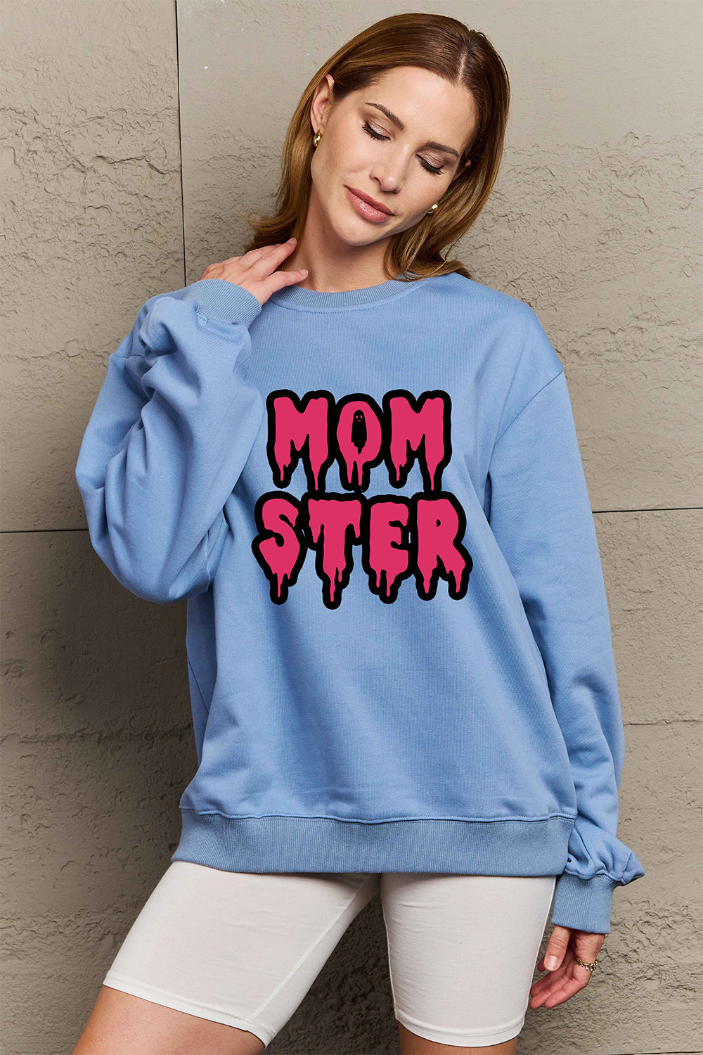 Simply Love Full Size MOM STER Graphic Sweatshirt