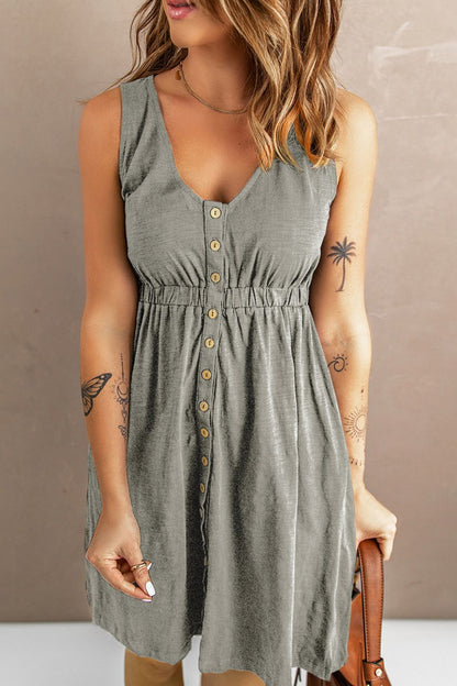 Sleeveless Button Down Mini Magic Dress