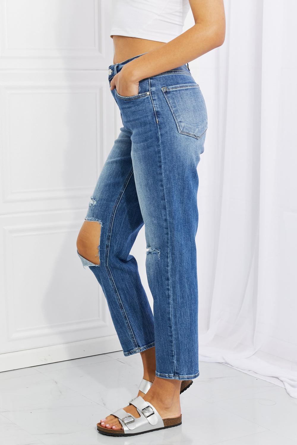 RISEN Full Size Emily High Rise Relaxed Jeans