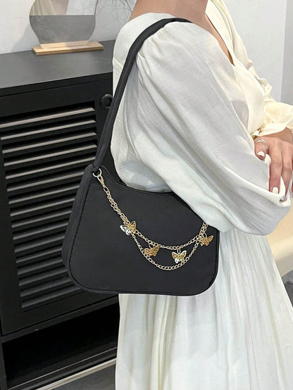 Butterfly Charm Polyester Shoulder Bag