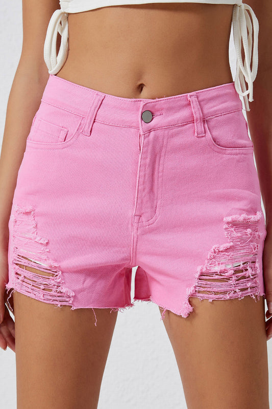 Distressed Denim Shorts