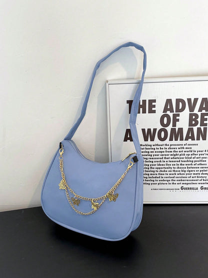 Butterfly Charm Polyester Shoulder Bag