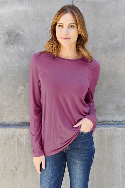 Basic Bae Full Size Round Neck Long Sleeve Top