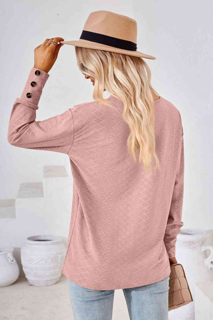 V-Neck Long Sleeve Blouse