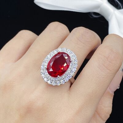 Silver-Plated Zircon Ring