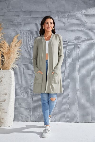 Open Front Long Sleeve Cardigan