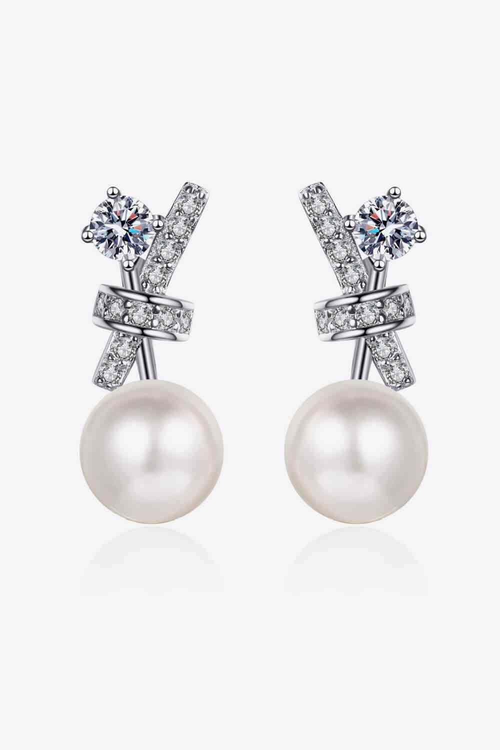 Pearl Moissanite Stud Earrings