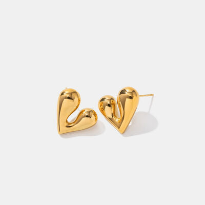 Heart Shape Stainless Steel Stud Earrings