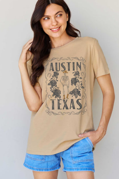 Simply Love Full Size AUSTIN  TEXAS Graphic Cotton T-Shirt