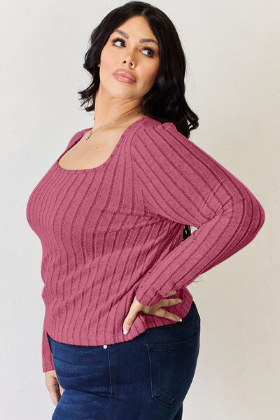 Basic Bae Full Size Ribbed Long Sleeve T-Shirt