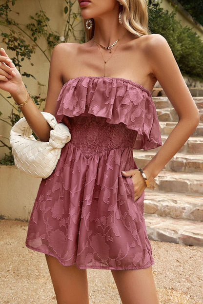 Strapless Layered Smocked Romper