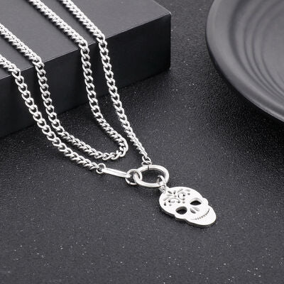 Skull Shape Double-Layered Pendant Necklace