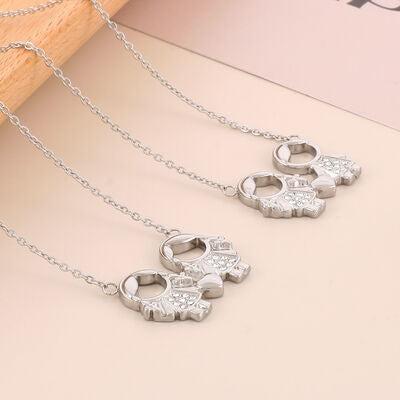 Pendant Rhinestone Stainless Steel Necklace