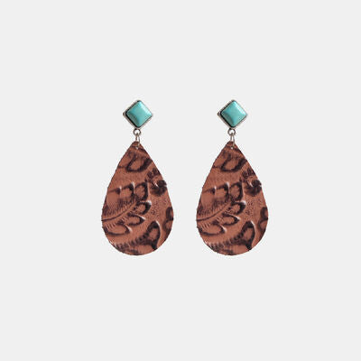 Artificial Turquoise Teardrop Earrings