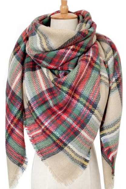 Plaid Imitation Cashmere Scarf