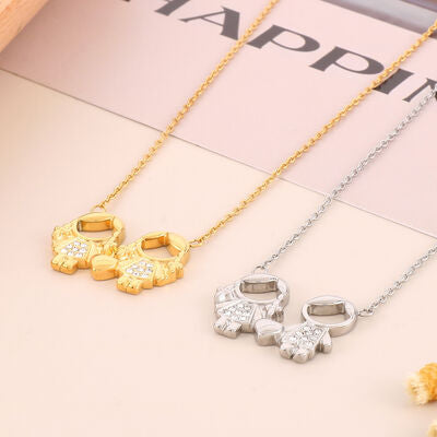 Pendant Rhinestone Stainless Steel Necklace