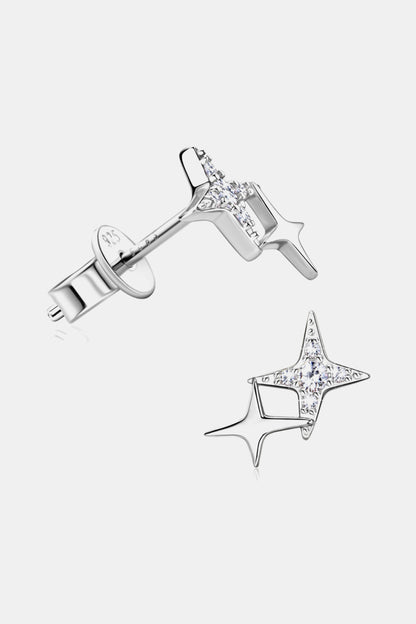 Moissanite 925 Sterling Silver Star Shape Earrings