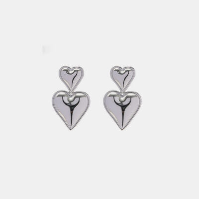 Stainless Steel Double Heart Earrings