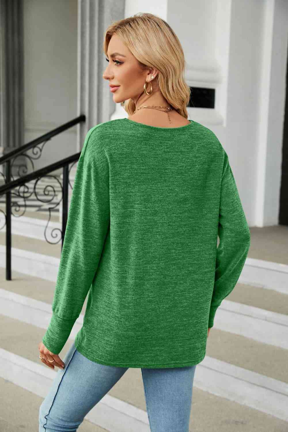 V-Neck Long Sleeve T-Shirt