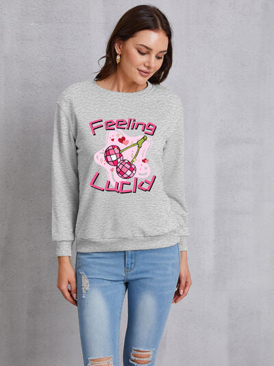 FEELING LUCKY Round Neck Sweatshirt