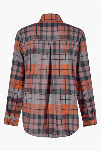 Plaid Pocketed Button Up Shirt