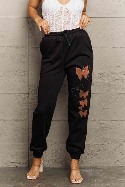 Simply Love Full Size Butterfly Graphic Sweatpants