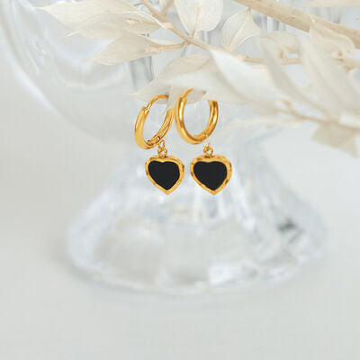 18K Gold-Plated Heart Drop Earrings