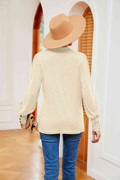 Johnny Collar Long Sleeve Top